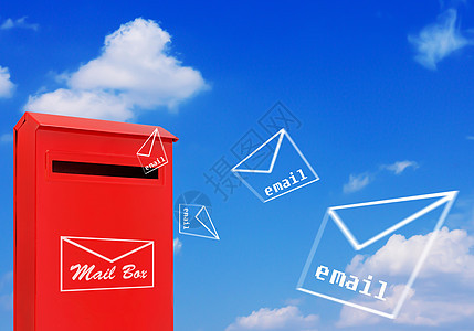 电子邮件概念 红邮箱图片