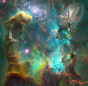 空间中的天使宗教数字天文学星座星云头脑监护人精神天堂上帝图片