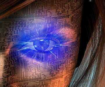 科技人眼睛金属电子人电子电路技术数据身体母板电脑图片