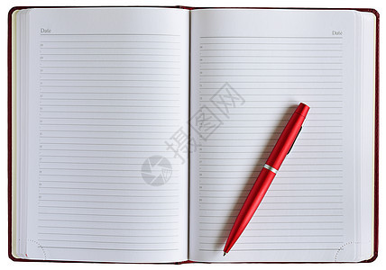 在白背景中打开的笔记本日程规划师人士笔记文档记事本日记活页管理人员商业图片