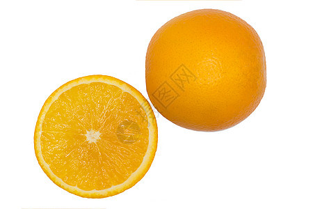 白底的橙色和橙色切片图片
