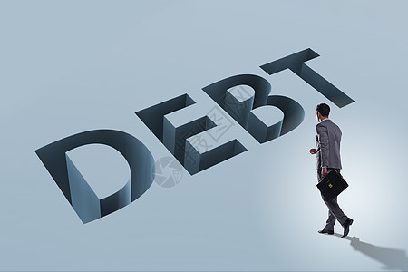 债务和借款概念中的企业经营人账单鸿沟破产信用人士债权人商务投资储蓄兴趣图片