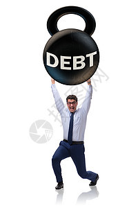 B 债务和借款的商业概念兴趣现金哑铃生存挫折经济衰退信用储蓄住房人士图片