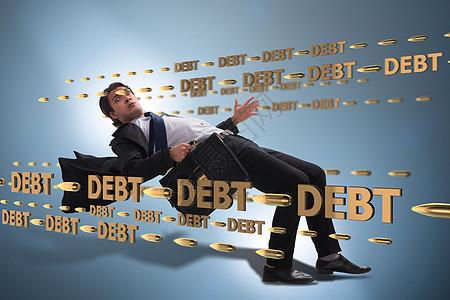 B 债务和借款的商业概念卡片住房矩阵逃避风险融资商务破产倾斜失败图片