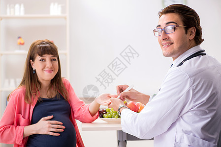 孕妇到访医生 讨论健康饮食问题样本分娩检查病人女士婴儿母亲怀孕维生素饮食图片