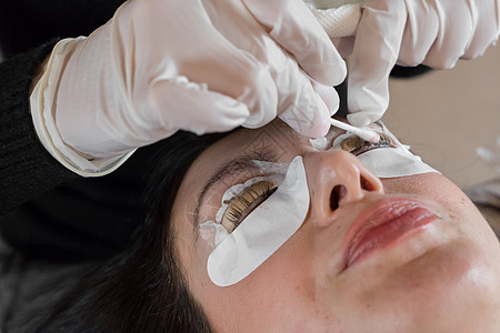 眼膜治疗沙龙皮肤女士层压卷曲眼睛女孩化妆品女性图片