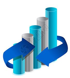 白色的蓝色商务图表图插图设计利润技术竞赛商业优胜者运动进步报告预报市场图片
