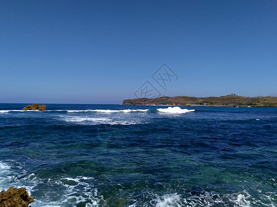 蓝色海滩的美丽风景 海滩 印度尼西亚东爪哇 Blitar 美丽的印度尼西亚海滩之一海景运动日落天堂运输假期阳光海洋旅行海岸图片