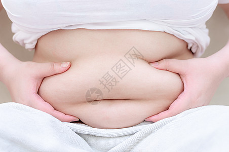 胖妇女肚子肥胖组织尺寸橘皮减肥脂肪腰部损失女士图片