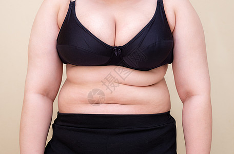 肥胖女人 肚子肌肉健康发型体重脂肪重量组织女性腰部损失皮肤橘皮身材图片