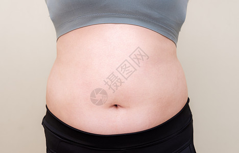 肥胖女人 肚子肌肉健康发型尺寸腰部重量身体身材减肥组织皮肤女士体重图片