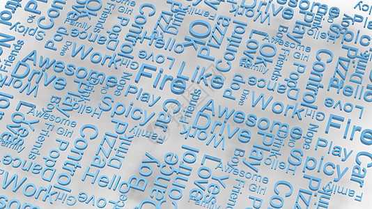 墙纸蓝色文本随机单词在浅灰色背景上 字母雨字典 3d 抽象渲染插图隔离 非常适合排版 教育 白色大写字母灰色打印凸版学校定义商业图片