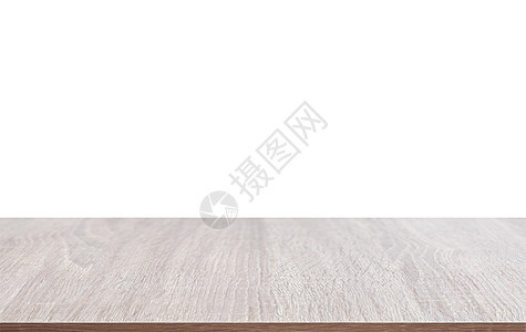 桌面由在白色背景隔绝的木头制成图片