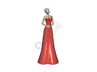 穿红色晚礼服的优雅女人背景图片