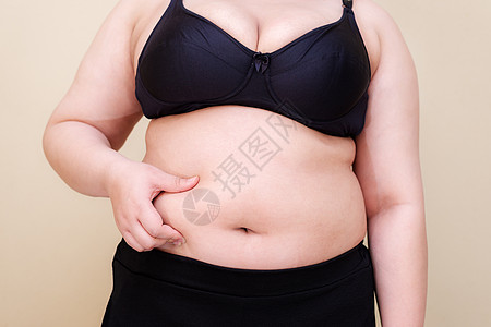 肥胖女人 肚子肌肉健康发型女士腰部脂肪减肥饮食重量组织女性橘皮身体图片