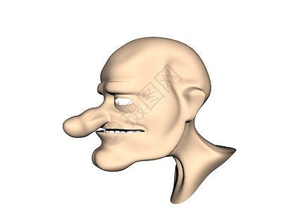 一个大鼻子老人的卡通头部男人漫画下巴球鼻鬼脸颅骨图片