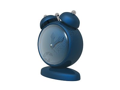 带钟声的旧蓝色闹钟金属发条戒指钟表背景图片