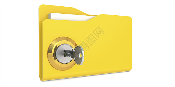 加密文件解锁黄色文件夹 数据安全概念背景