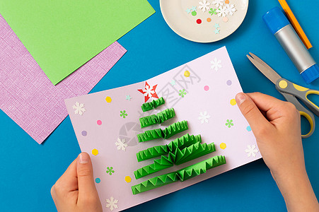 如何用体积树做圣诞卡片工具新年统治者操作云杉爱好项目手工季节星星图片