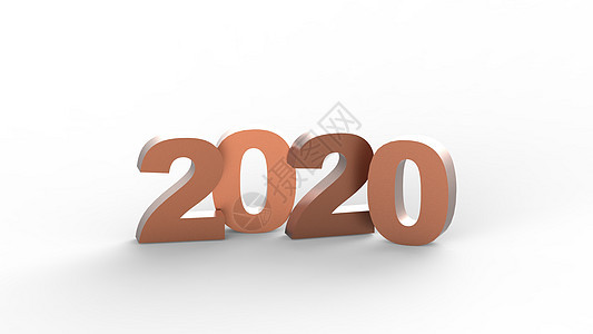 2020 年新年金色粗体字母 3d 渲染图商业金子互联网横幅流光庆典奢华日历销售折扣图片