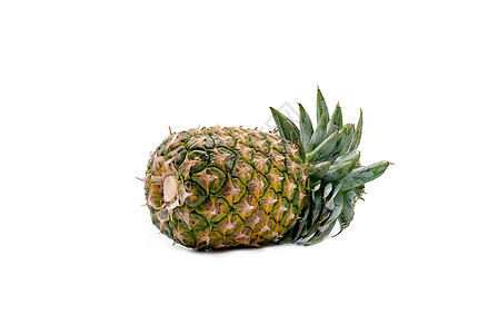 白色背景的菠萝绿色甜点小吃叶子果汁热带植物饮食水果食物图片