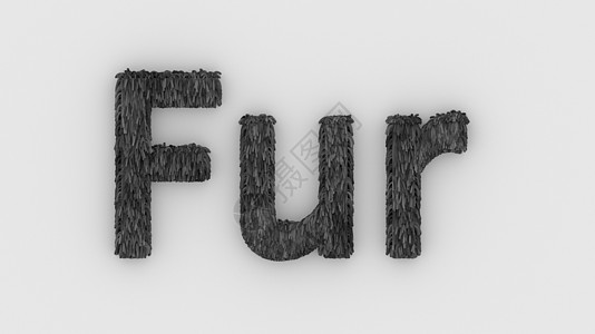 毛皮-灰色字 3d 隔离在白色背景 毛茸茸的字母插图的逼真渲染 天然组合毛皮 毛皮 动物毛皮 狗 猫 熊 虎 狼 野兽 牲畜 动图片