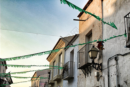 阿拉坎特Tabarca岛狭小街道和小房屋天空村庄目的地阳台街道摄影节日游客外观正方形图片