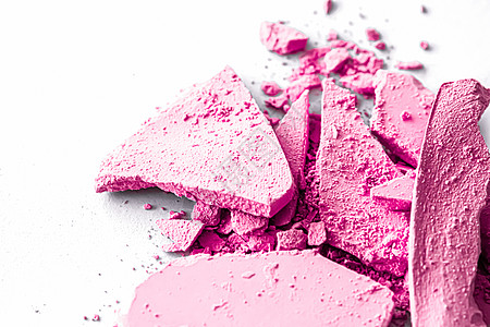 粉红眼影粉粉 作为化妆调色板纹理阴影产品灰尘护理刷子美丽粉末微光眼睛图片