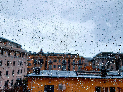 雨滴水分气泡天空波纹蓝色环境液体天气窗户水滴图片