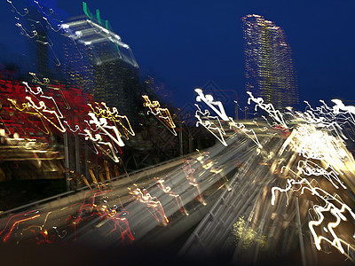 超高速公路的光亮艺术场景图片