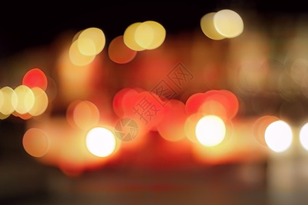 夜市的汽车灯和灯笼灯光闪烁 抽象布基背景运输运动耀斑圆圈景观头灯路灯交通城市图片