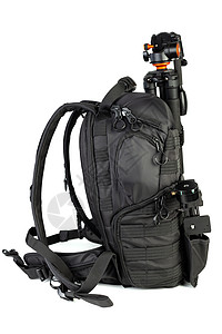 黑色专业的黑色战术软体黑色照片背背包和旅行白色旅游突击行李冒险齿轮相机全景尼龙带子图片