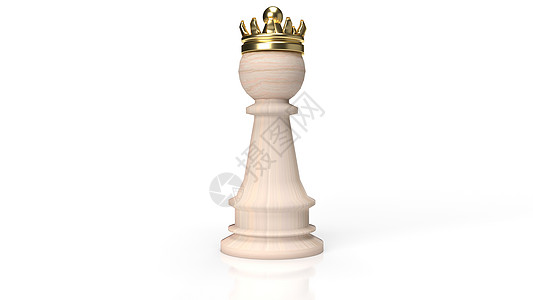 商业白背景的木象棋和金冠c转型领导者阴影团队概念想像力挑战国王领导战略图片