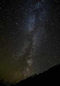 夜里星空的一部分 在阿尔泰山上城市星星气氛蓝色辉光恒星摄影太空火花星群图片