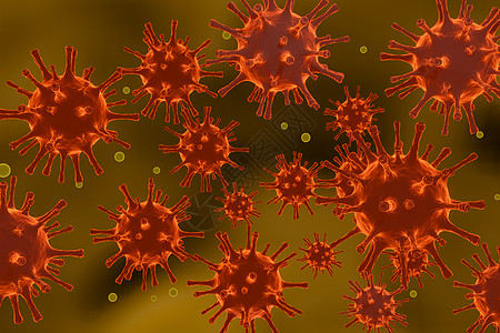 显微镜病毒特写概念艺术 导致宿主生物体感染的致病病毒病毒性疾病爆发 病毒攻击红细胞 3d rende细菌研究病菌静脉病原流感宏观图片