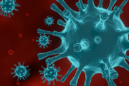 显微镜病毒特写概念艺术 导致宿主生物体感染的致病病毒病毒性疾病爆发 病毒攻击红细胞 3d rende研究病菌插图流感疫苗身体微生图片