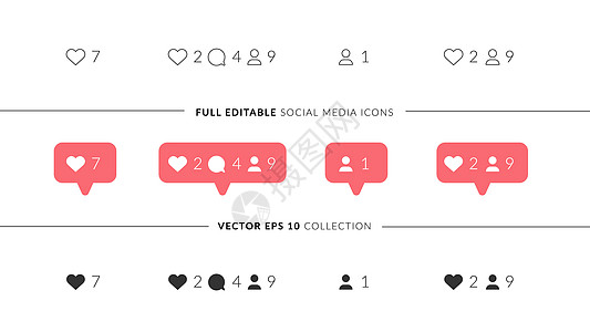 用于社交媒体设计的矢量完美图标 具有 3 种不同风格的优雅社交媒体图标 点赞 分享 评论 转发演讲全球网络社会互联网按钮气泡图片