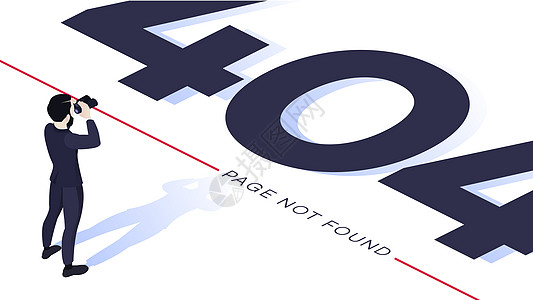 404个错误页面设计概念 以望远镜寻找404页的测距商务人士男人警报眼镜商务网页套装导航服务器人士白色图片
