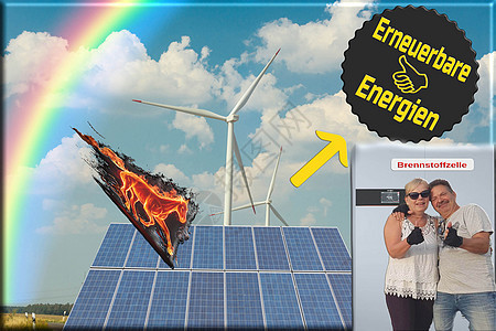 可持续的绿色能源 可再生能源和燃料电池的德语字母图片