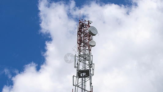 电话信号塔电讯电视收音机蓝色全球技术发射机白色细胞网络图片