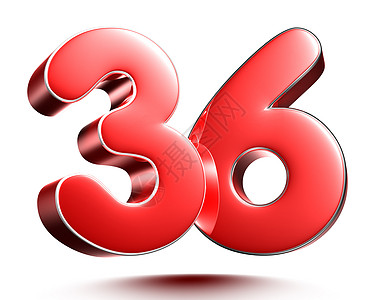 红色36号 在白背景插图3D中与剪切路径隔绝银行业网络战略金融价格速度营销公司广告数字图片