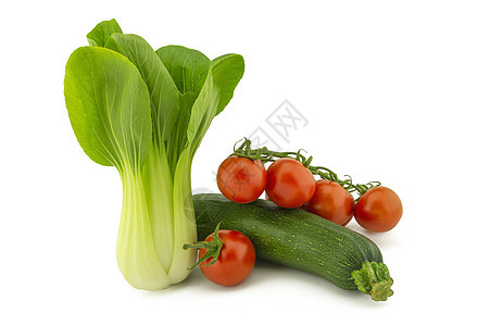 中国白菜 椰菜和樱桃番茄树枝收藏产品蔬菜圆形植物收成营养绿色白色食物图片