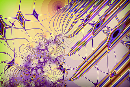 明亮背景下的分形图像美丽图案线条科学艺术紫色激光万花筒创造力技术黑色想像力图片