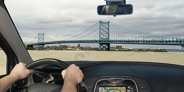 美国宾夕法尼亚州费城本杰明富兰克林大桥图片