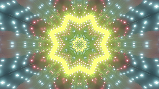 五颜六色的星形隧道 3D 它制作图案辉光艺术品插图墙纸装饰品运动几何学3d艺术星星图片