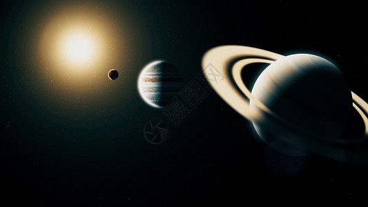 从深空 3D 生成的土星地球天空望远镜天文学星星流星太阳勘探宇航员星系图片