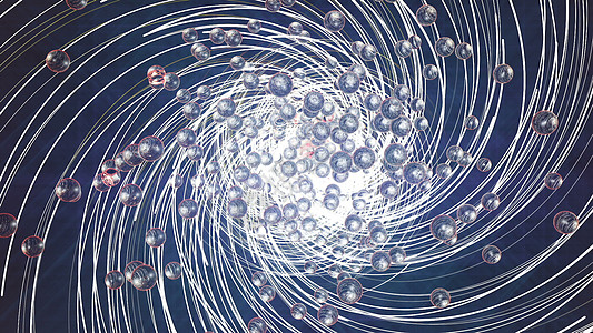 带有彩色螺旋和球体的运动图形  3D渲染纺纱漩涡魔法曲线3d涡流海浪隧道光学艺术图片