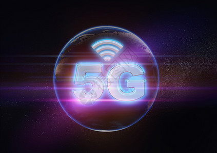 3D 插图 5G 先进技术背景图片