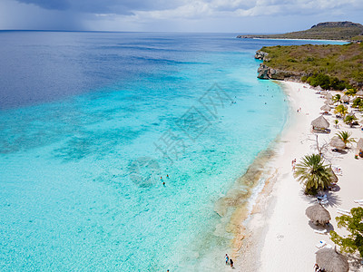 Curacao加勒比岛的卡萨布海滩晴天冒险海洋放松热带列斯旅行蓝色天堂海岸图片