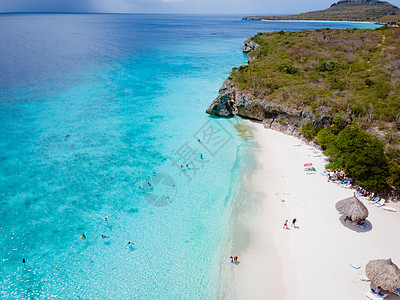 Curacao加勒比岛的卡萨布海滩列斯热带日落晴天海岸旅游假期放松蓝色海滩图片
